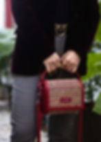 Mala Aurora Mini em couro vermelho mala artesanal feita a mao