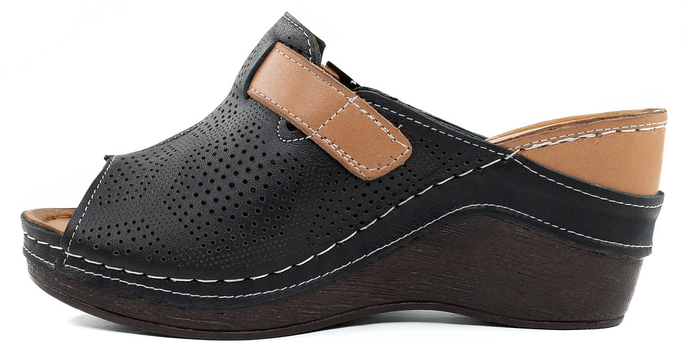 Thumbnail: W332-Women's Open Toe Leather Platform Betty Sandals
