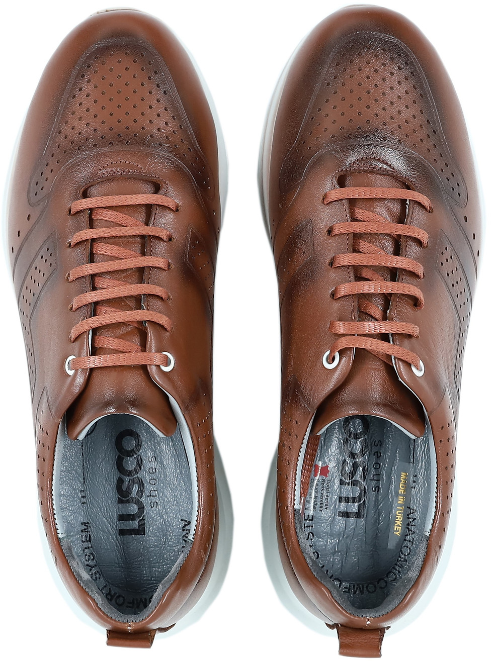 Thumbnail: 281 - Lusco Mens Hatay Full Leather Casual Daily walking shoes