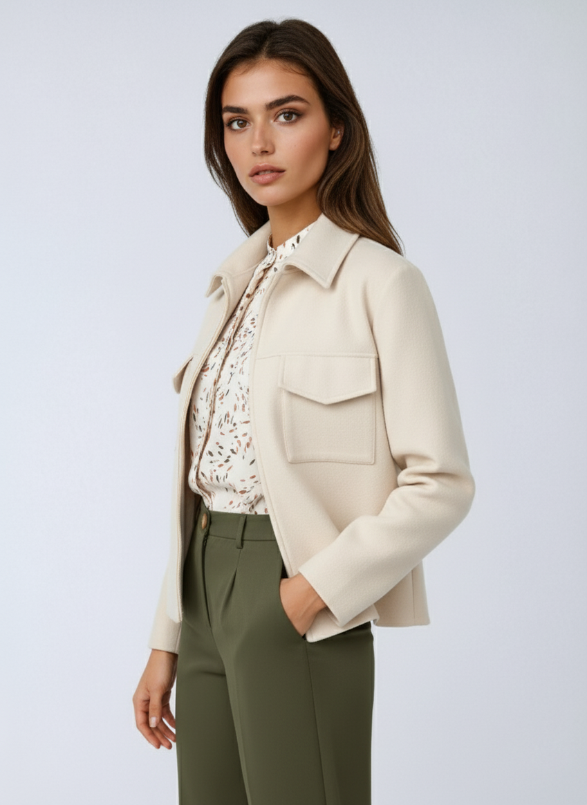 Cazadora beige mujer