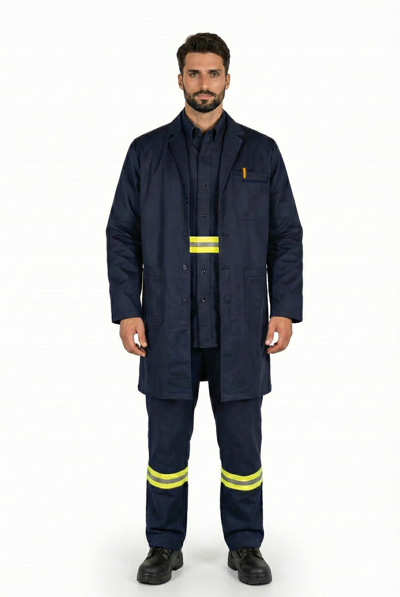 Bata Industrial para Caballero Azul Marino