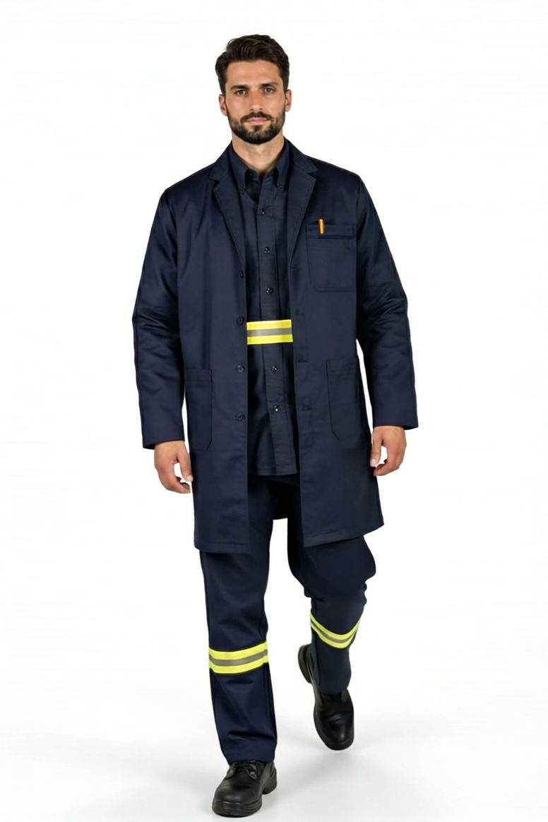 Bata Industrial para Caballero Azul Marino