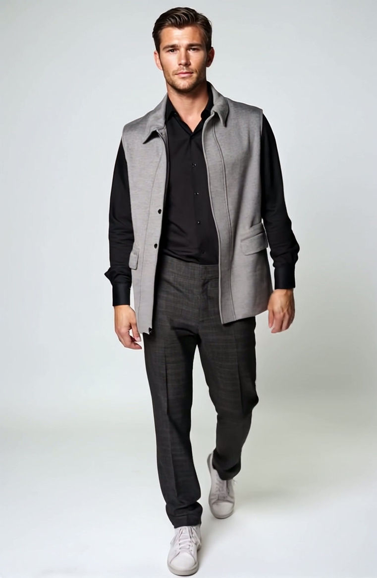 Chaleco Casual Gris Claro