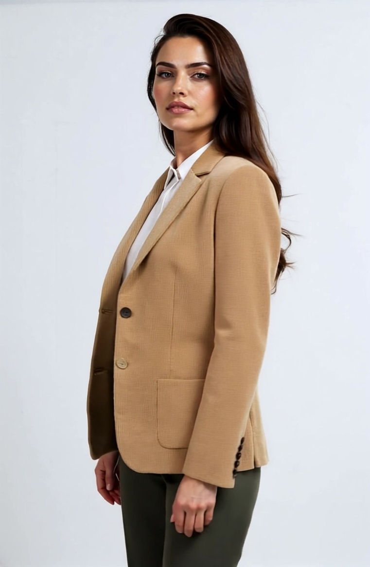 Blazer camel de pana mujer