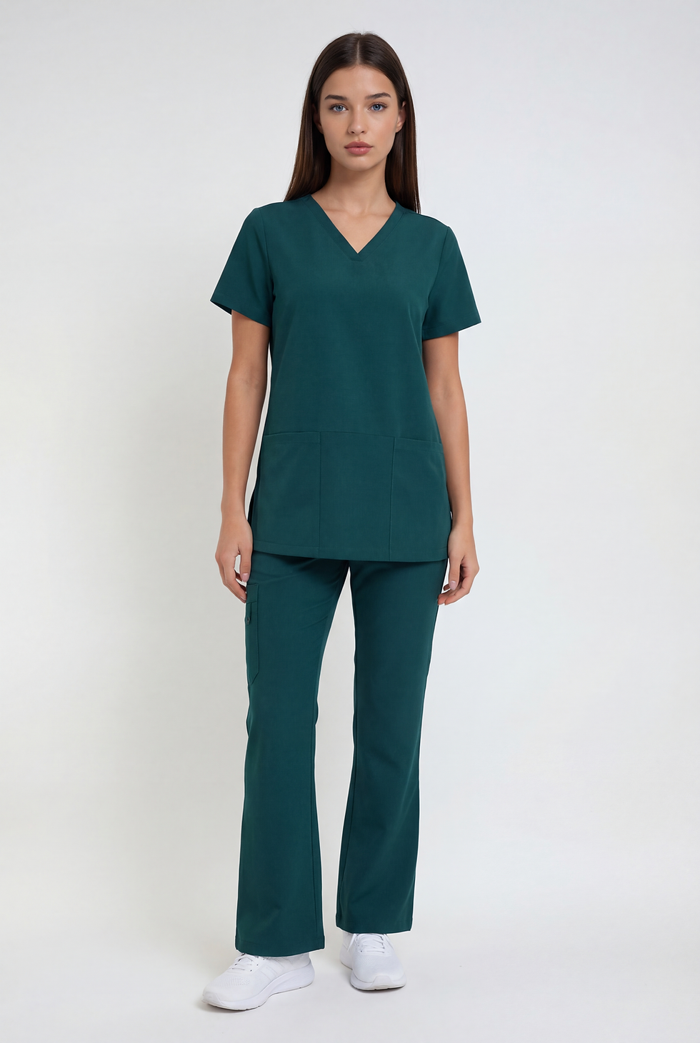 Filipina Clínica Verde Cazador y Pantalón Flare Verde Cazador