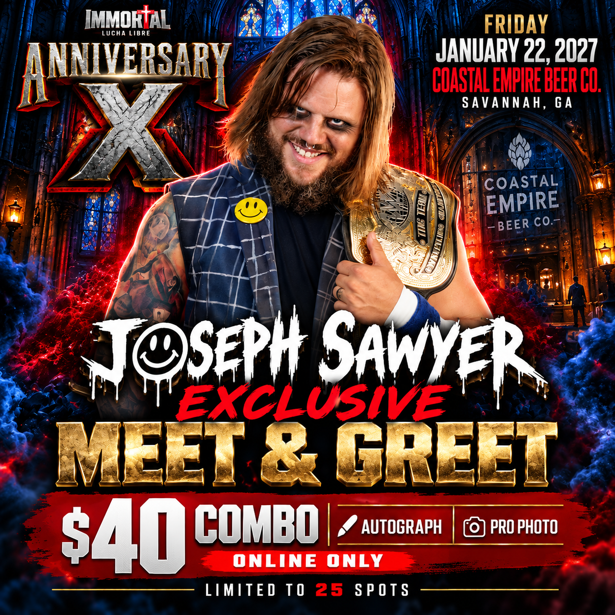 Joseph Sawyer Exclusive Meet and Greet — January 22, 2027 — $40 Combo