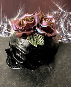 Trio of Roses Skull