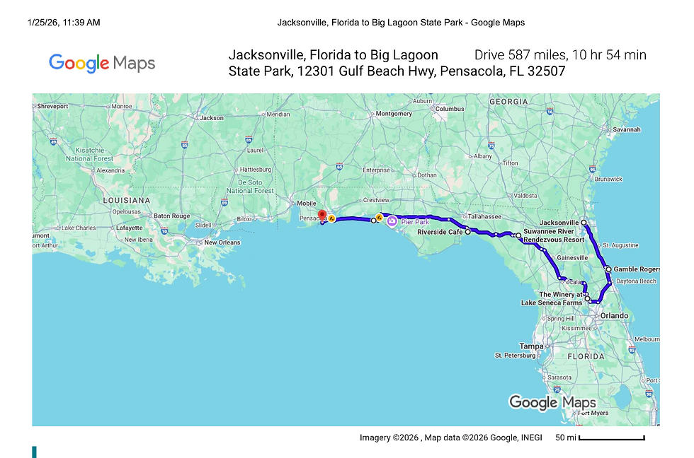 January 2025 Route