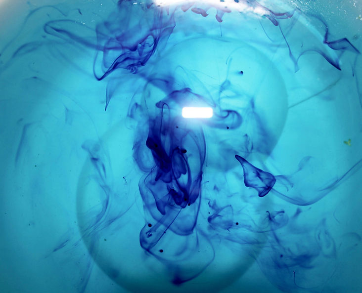 Methylene Blue Dissolving in Water (Vasopressor)