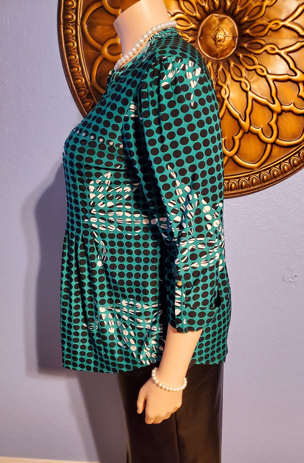 Thumbnail: Emerald Poka Dot Blouse