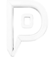 אות P מסוגננת עם ריבוע