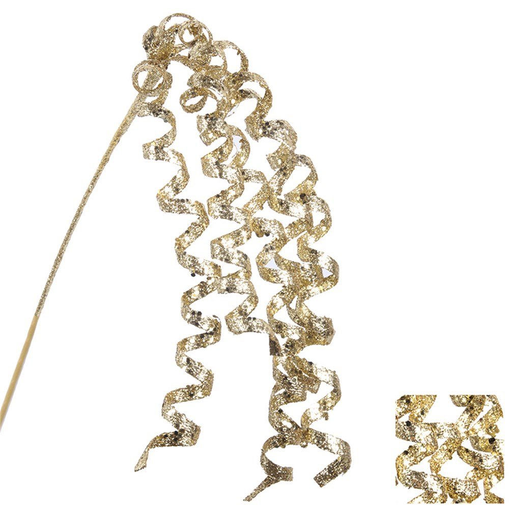 GOLD SWIRLY GLITTER STEM