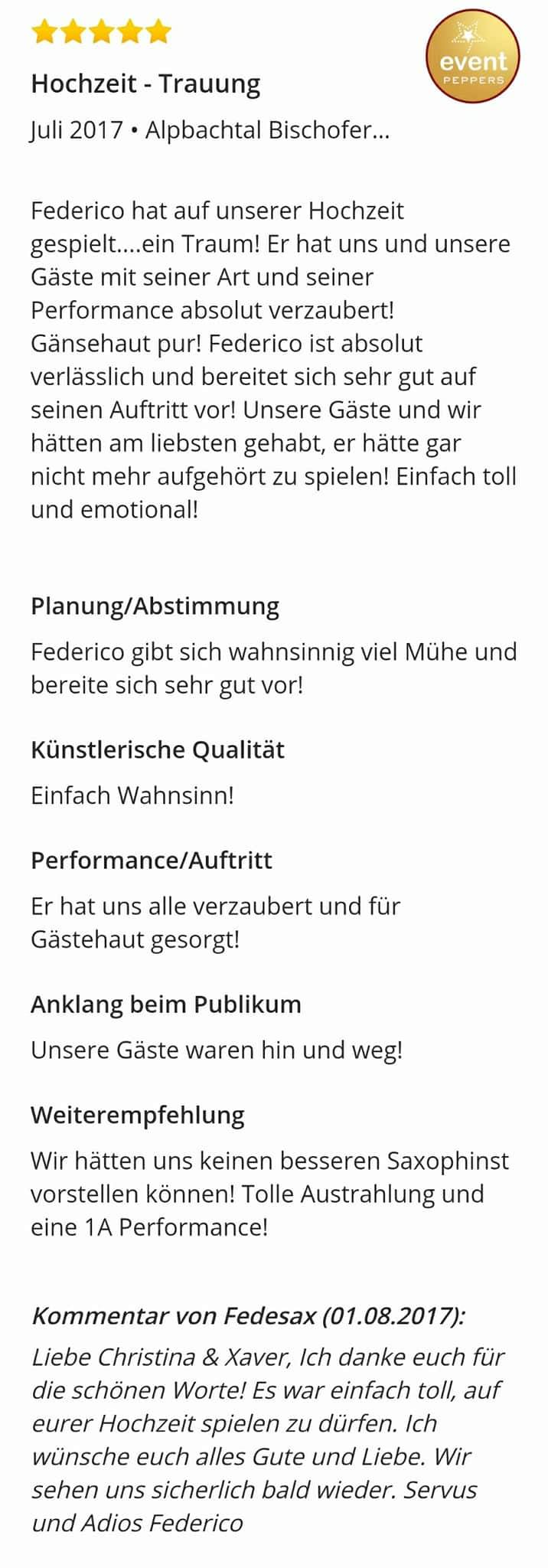 Hochzeit Saxophone Dj München Saxophone Dj Kombi Fedesax