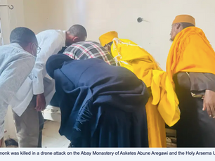DW Amharic - Drone attack on the Abay Gedame Asketes Abune Aregawi and Qidist Arsema Andinet Monastery