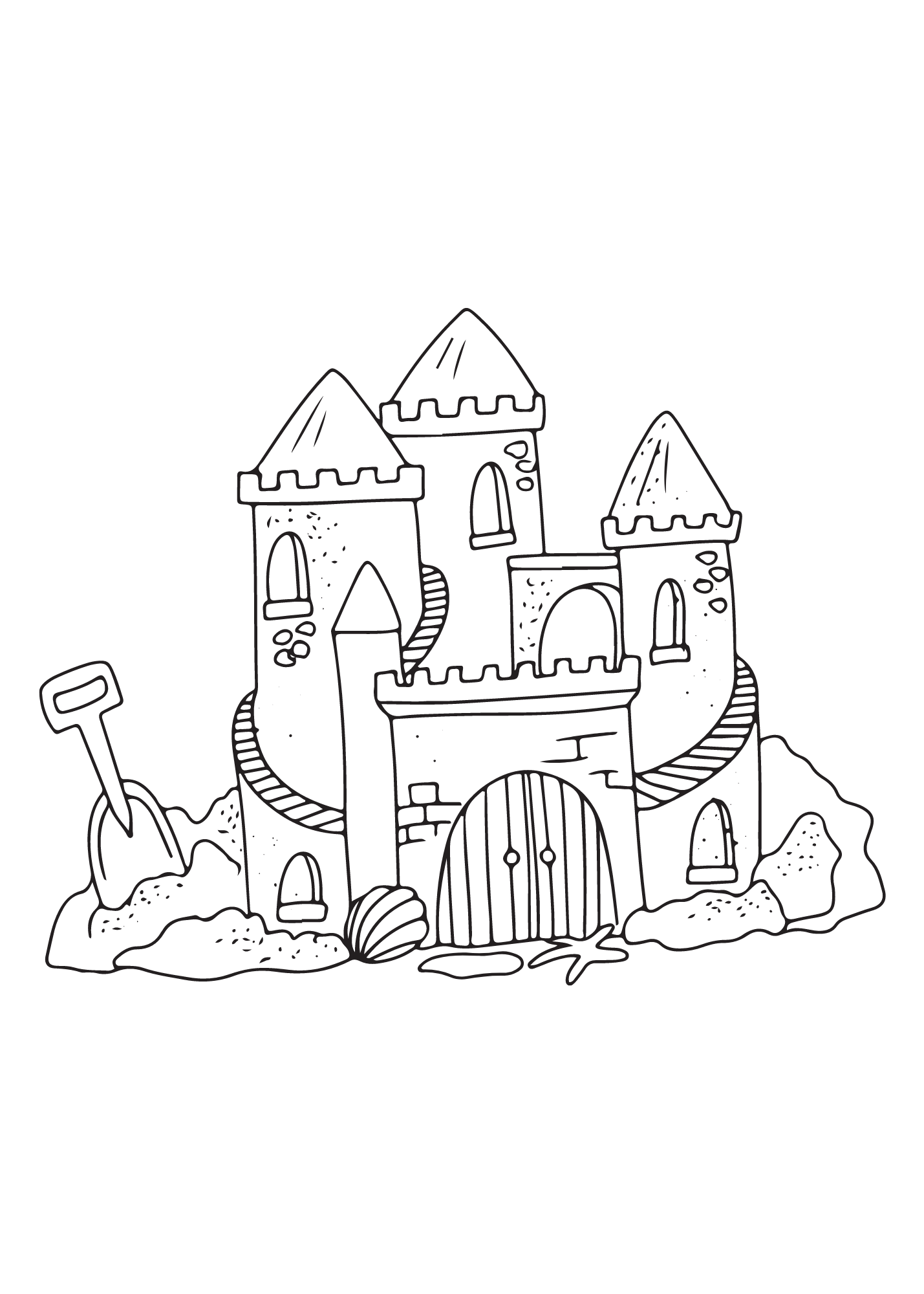 Sand Castle Coloring Page