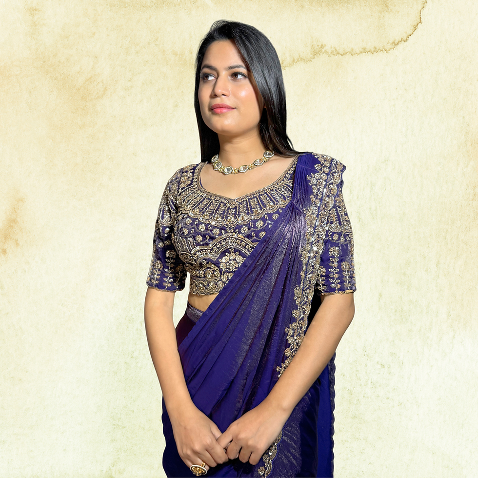 ABHIASHU drape saree purple