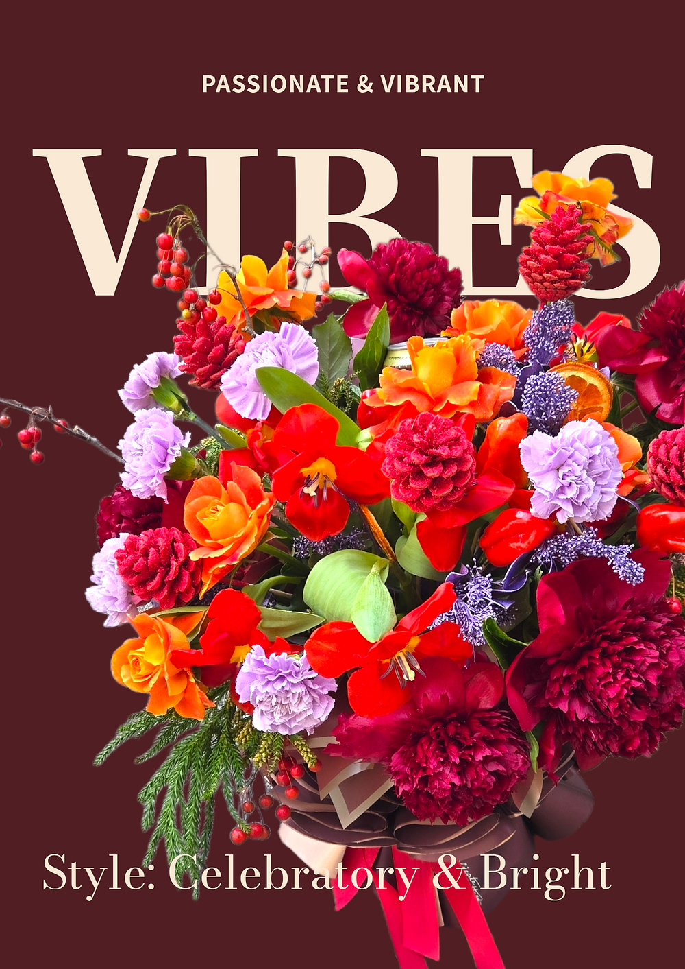 passionate vibrant fresh flowers bouquet by Singapore florist for celebrations