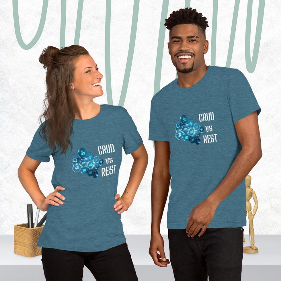 Thumbnail: Unisex t-shirt - CRUD vs REST