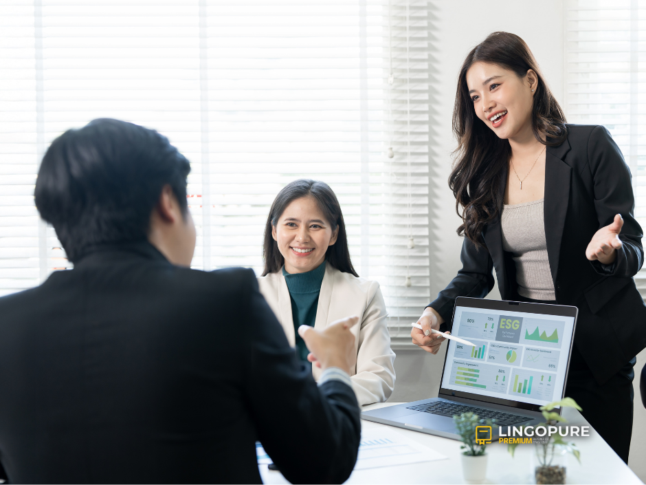 Thuyết trình bằng tiếng Anh trong môi trường làm việc quốc tế và professional communication