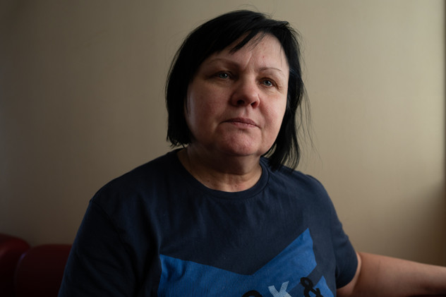 March 2022 | Suceava, Romania. Valentina, 57, originally from Kharkiv. When Valentina arrived in Romania she couldn't go out from her room for a week, due to the trauma she went through. Her city was under heavy shelling and she had to hide in a bomb shelter for ten days without seeing daylight.
