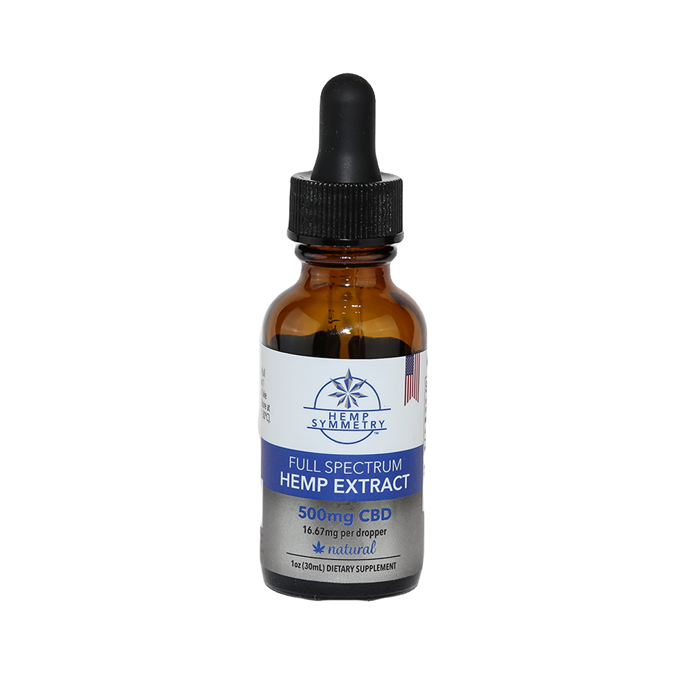 HEMP SYMMETRY CBD TINCTURE 500mg THC-FREE – NATURAL