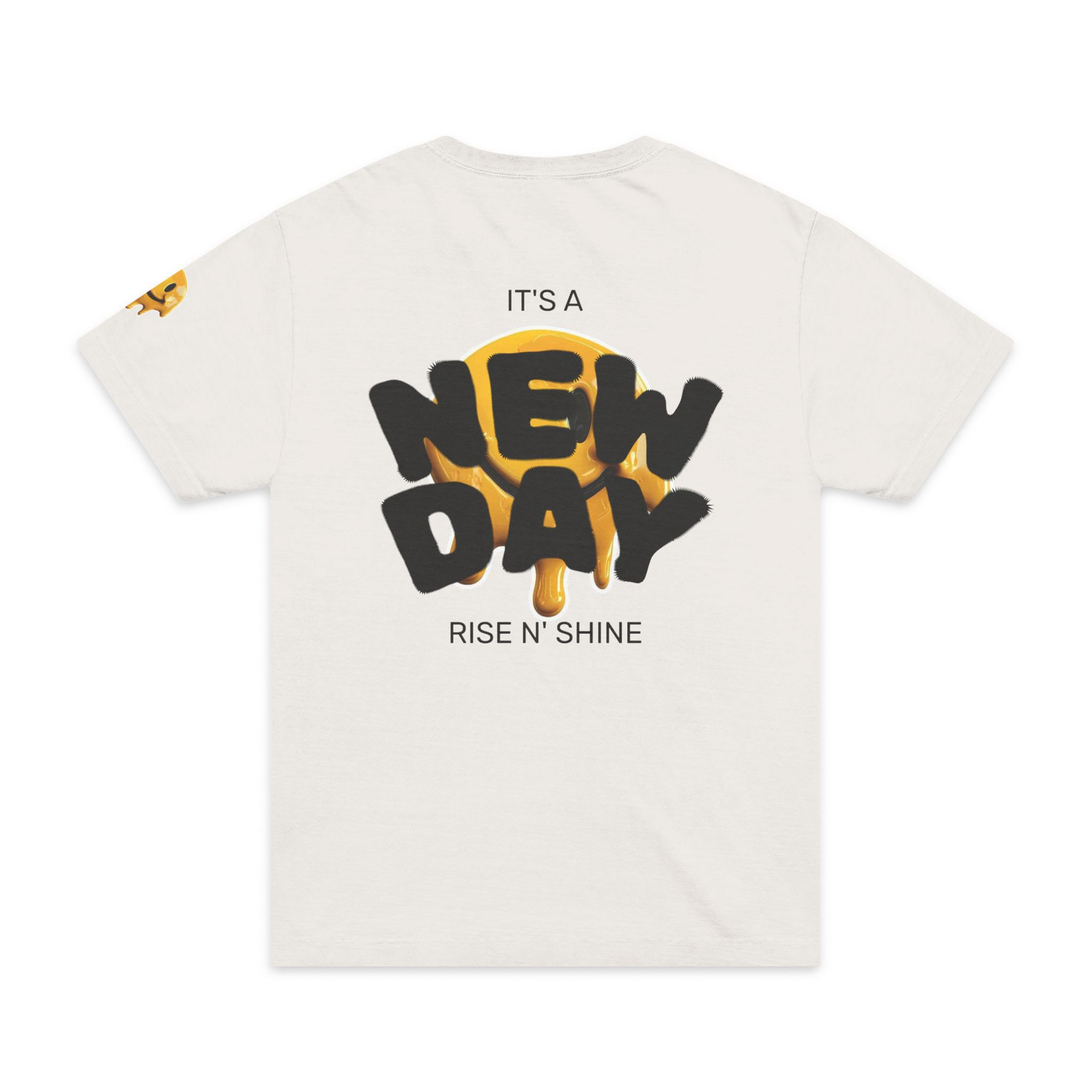 New Day Graphic T‑Shirt — "It's a New Day / Rise N' Shine" Oversized Tee