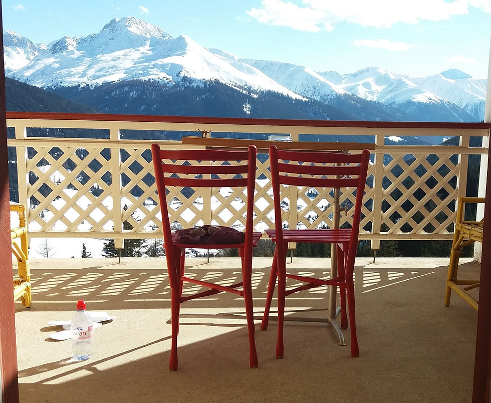 Crisp fresh air in Davos, Switzerland. A room with a view for myself. Photo by me.