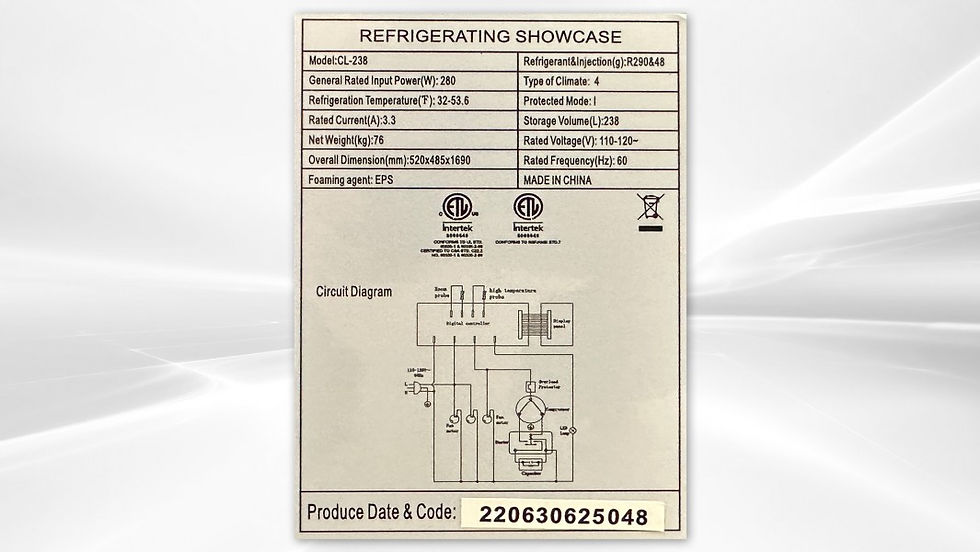 Thumbnail: 171-0182 60” Self Contained Refrigerated Bakery Cooler Case