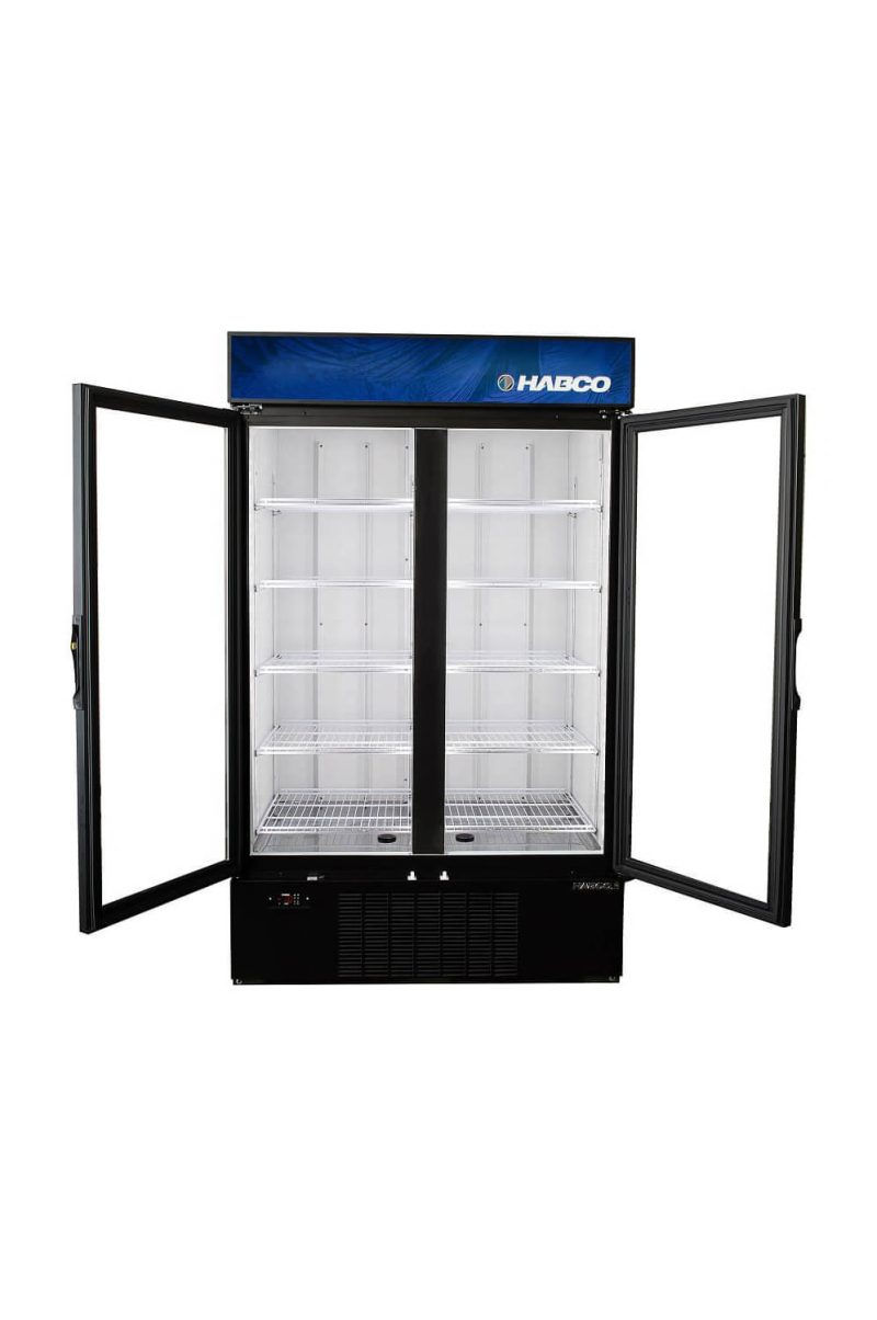 Thumbnail: 181-0011 Habco SF46HCBXM Glass Swing Door Self-Contained Freezer Merchandiser