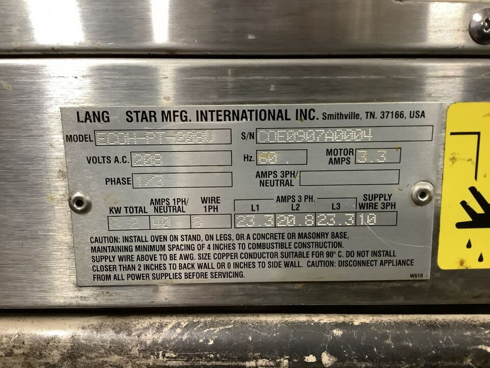 Thumbnail: 152-0666 Lang ECOH-PT Half Size Electric Convection Oven