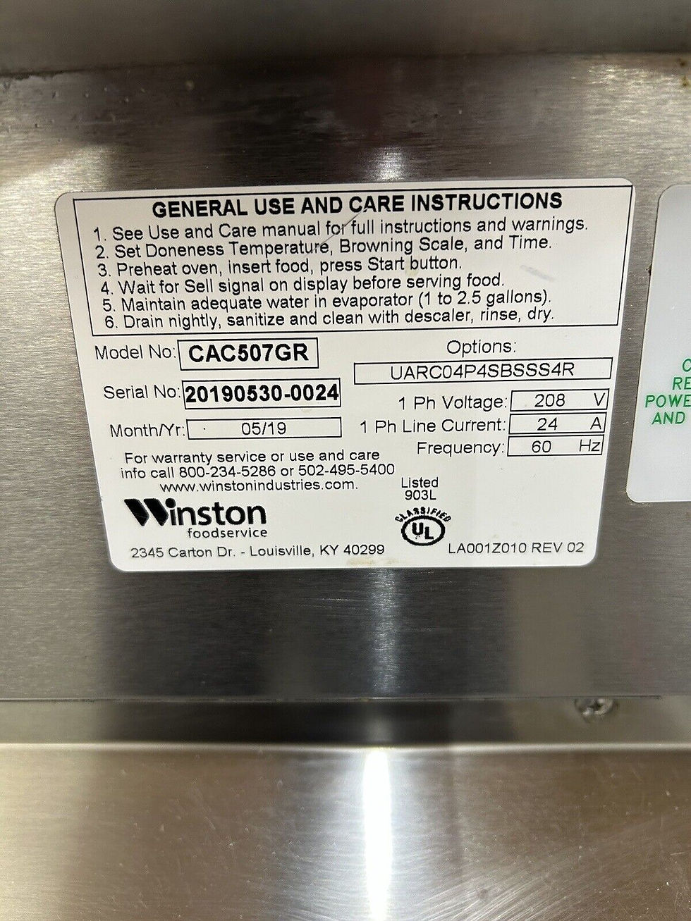 Thumbnail: 167-0460 Winston CAC507/CAC509 Electric Cook and Hold Ovens