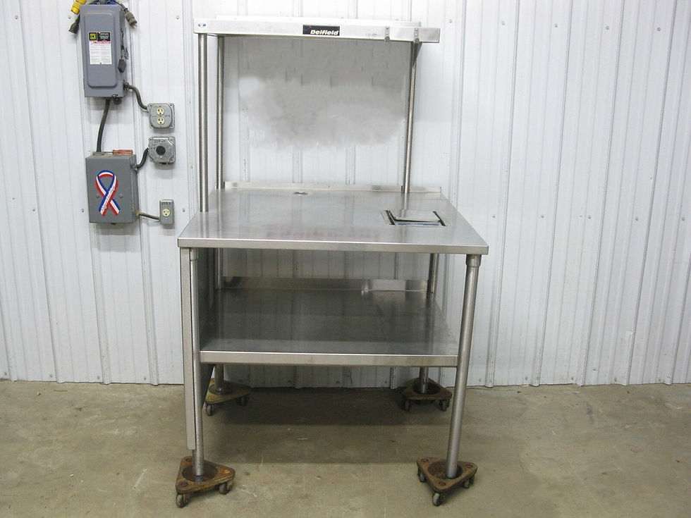 142-0995 Delfield Stainless Steel Work Table with Under and Over Shelves