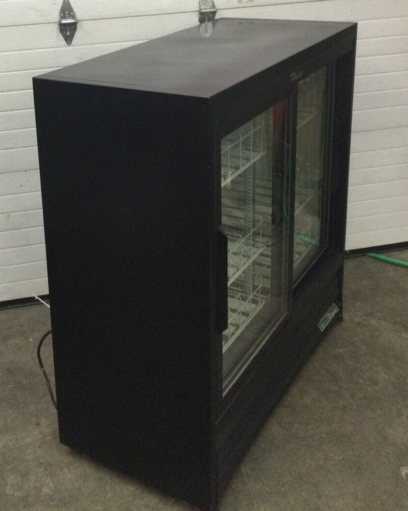 Thumbnail: 167-0235 True GDM-41SL-48-HC-LD Two Section Glass Door Self Contained Cooler