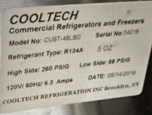 Thumbnail: 174-0228 Cooltech CUST-48LBD 48" Half Door 2 Drawer Self Contained Worktop Coole