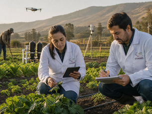 Investigadores del nuevo centro tecnológico CITAGRO en terreno.