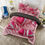 Thumbnail: Transform your bedroom into a cozy haven with the Red Hearts and Pink Satin #4 Four-piece Duvet Cover Set. Washable, durable,