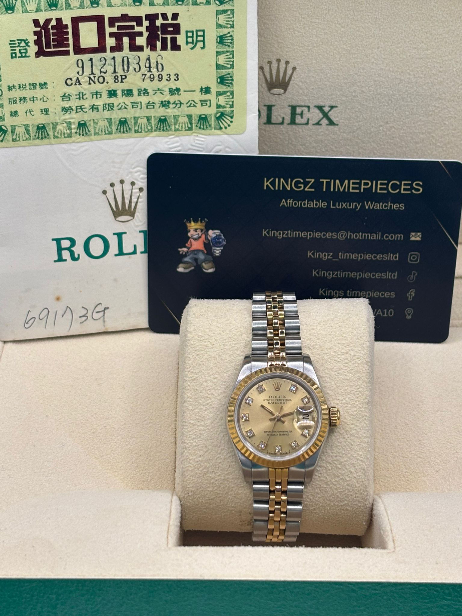Rolex Datejust 69173 diamond dial