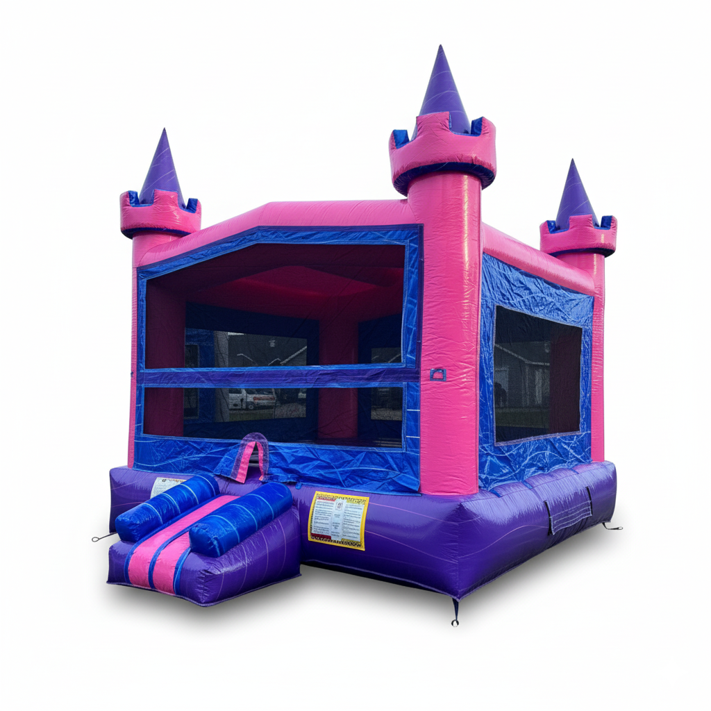 Pink & Blue Castle Bouncer