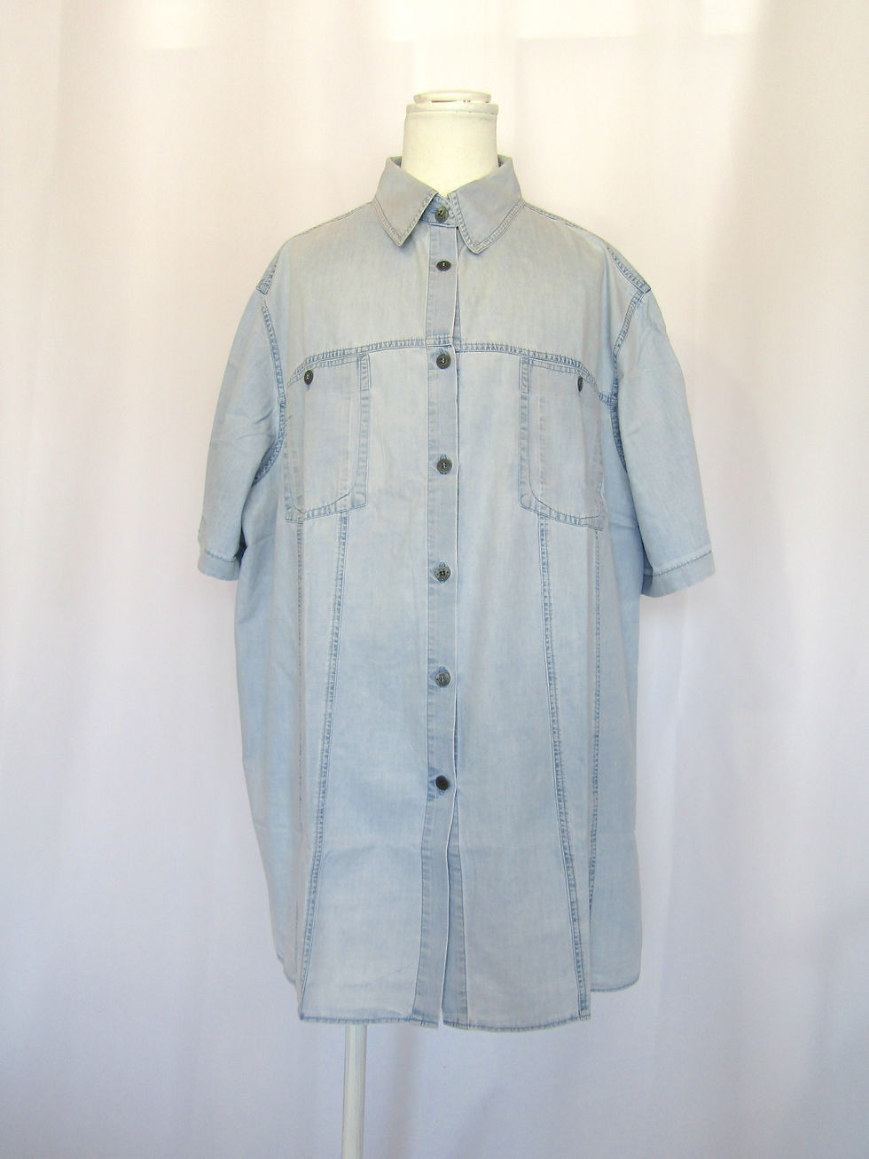 80’s Euro Vintage Tyrolean half sleeve cotton shirtXXXL