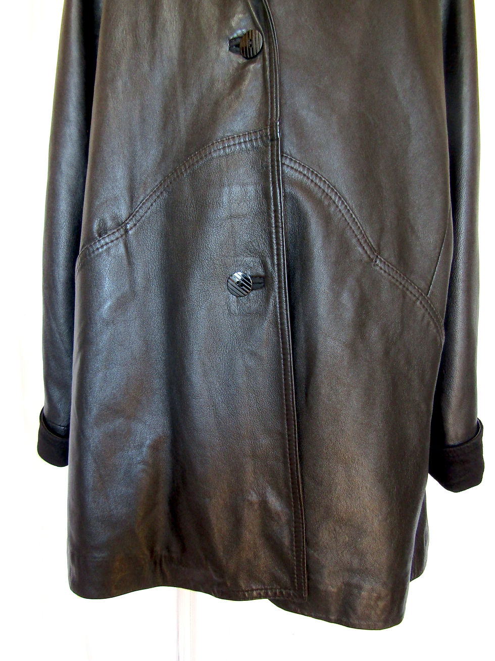 Thumbnail: 80's Ricard Pells Sheep Skin Leather Coat