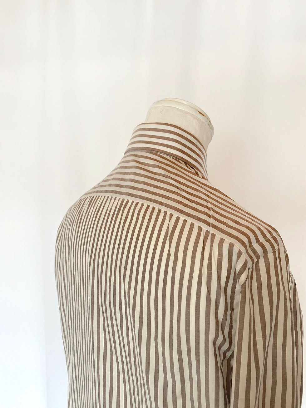 サムネイル： BORRLELLO Beige Stripe Cotton Shirt italy made