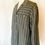 Thumbnail: 90’s Euro Gray Strip Gabardine Linen Open Collar Shirt Size44