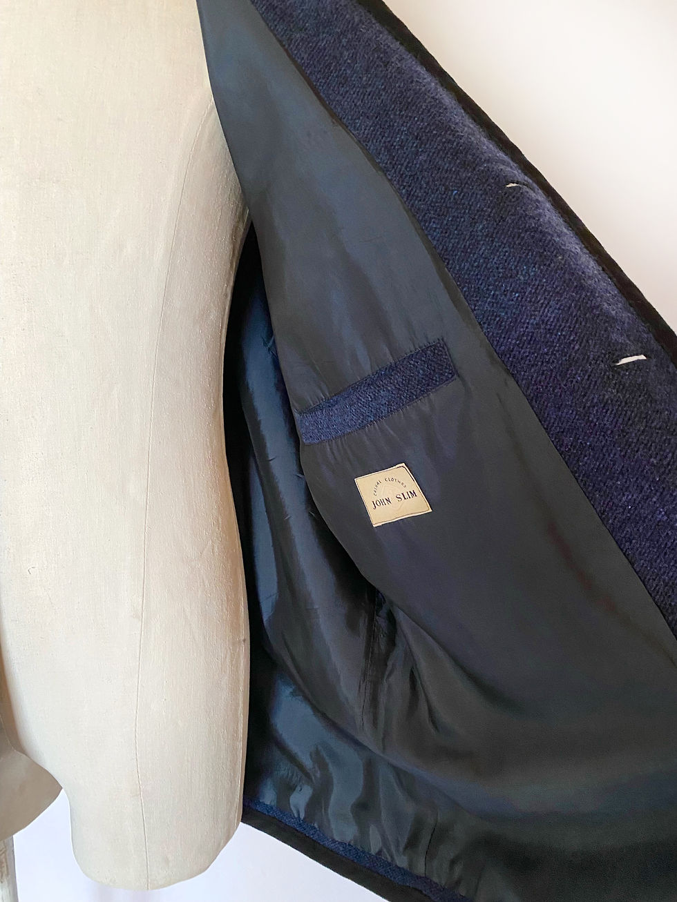 Thumbnail: 90’s Euro Jone Slim Navy No Collar Jacket