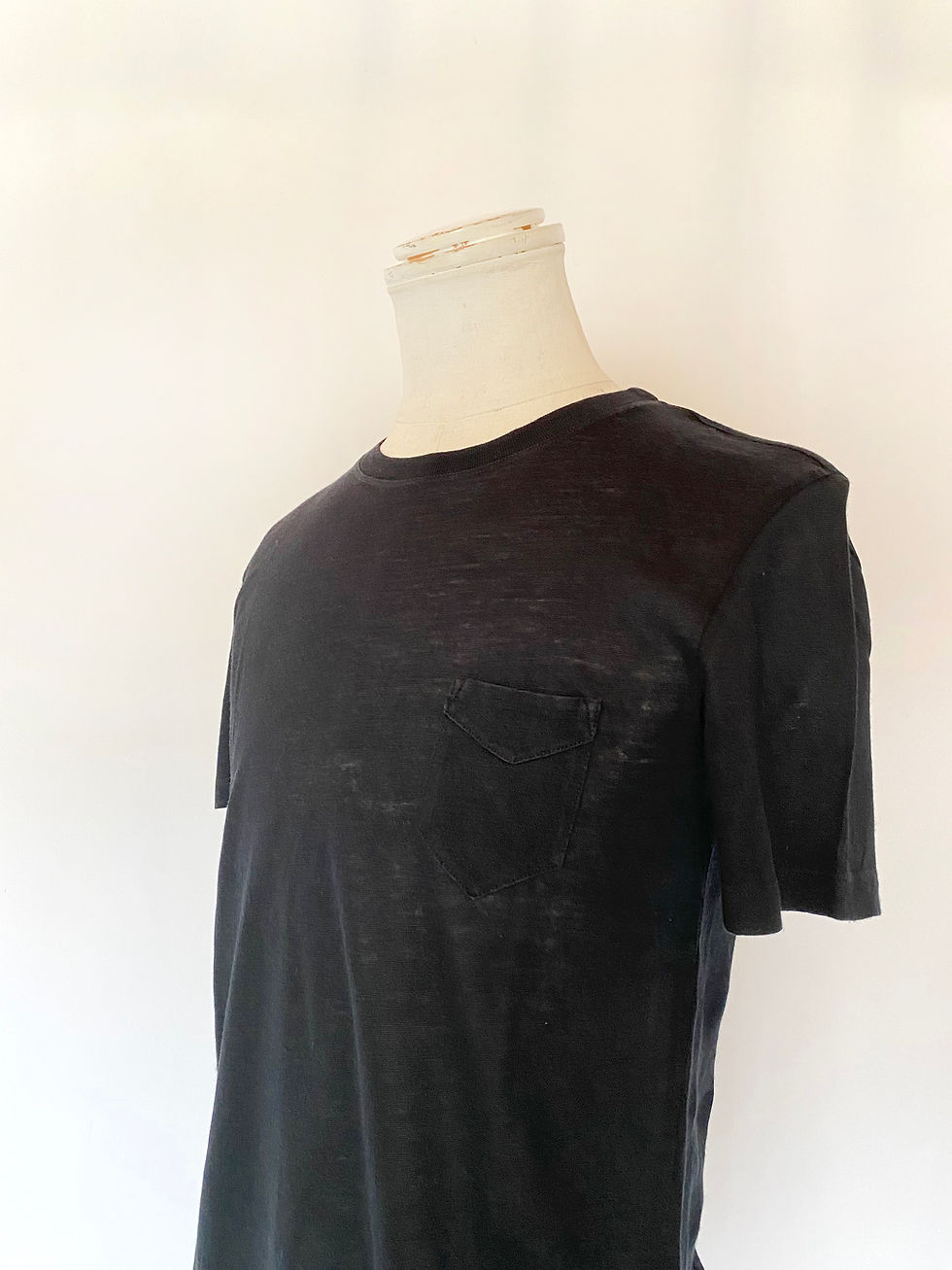 サムネイル： 2017 Maison Margiela Linen Cotton Black T-shirt Size44
