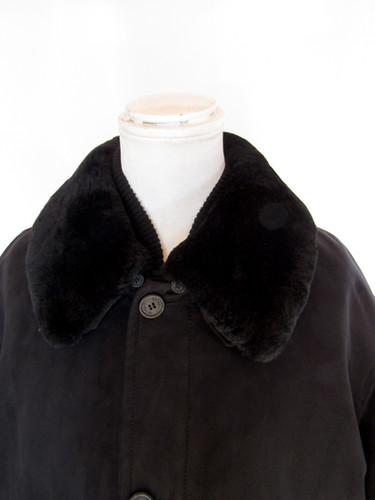 90's allegri designer by Martin Margiela Black boa coat italy made