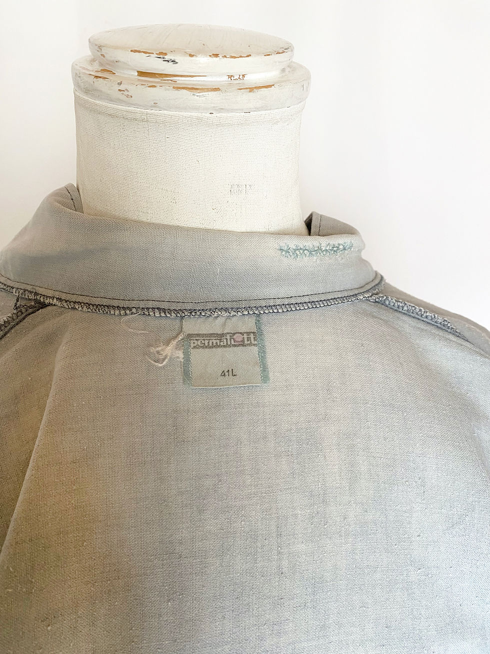 サムネイル： 70’s Euro Vintage permaflott Linen Open Collar Shirt