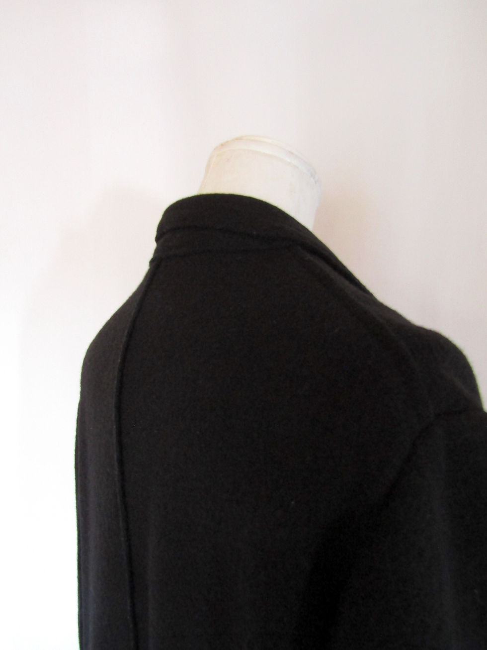 섬네일: 00’s BOTTEGA VENETA Archive InsideOut Black Melton Wool Double Breasted Coat