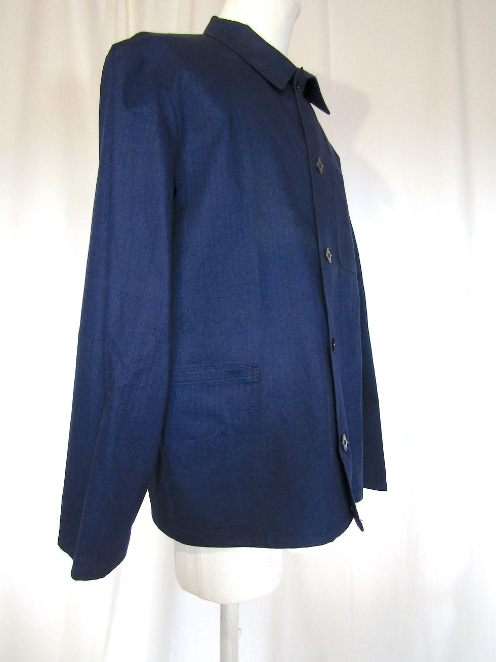 Miniature : 70's German Navy Cotton Herringbone Twill Work Jacket