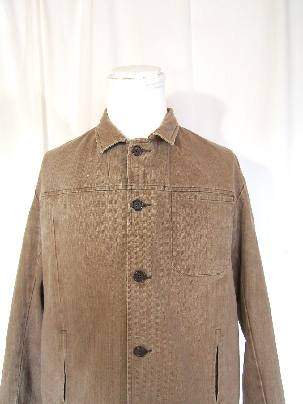 Thumbnail: 80's VETRA Cotton Herringbone Twill Work Blouson