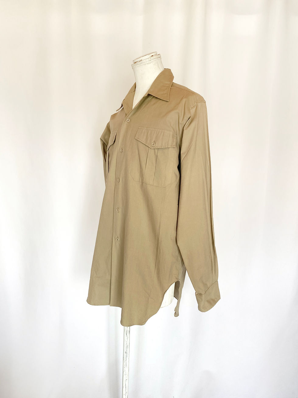 サムネイル： 50-60’s French Military Officer Open Color Shirt dead stock